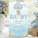 Nubes y Globos: Invitaciones para un Baby Shower de Ensueño